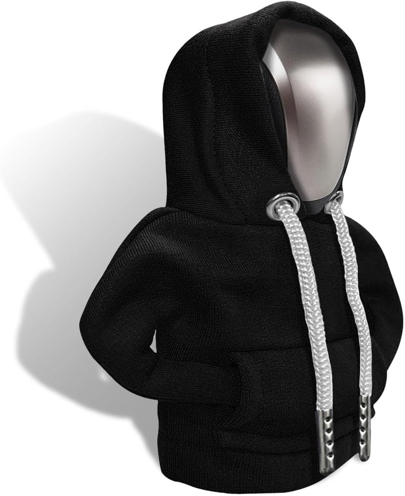 RGOAANC Gear Shift Hoodie, Gear Shift Cover, Fashionable Hoodie Automotive Gear Shift Knob Protector, Car Accessories Mini Sweater Gear Shift Knob Cover for Car Gear Shift Levers (Black) - Image 1